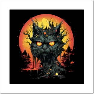 Goth Cat Forest Monster Posters and Art